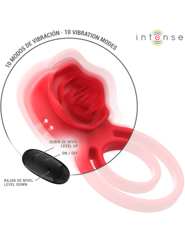 INTENSE - GAIL STIMULATOR ROSE 10 VIBRATIONS RED REMOTE CONTROL