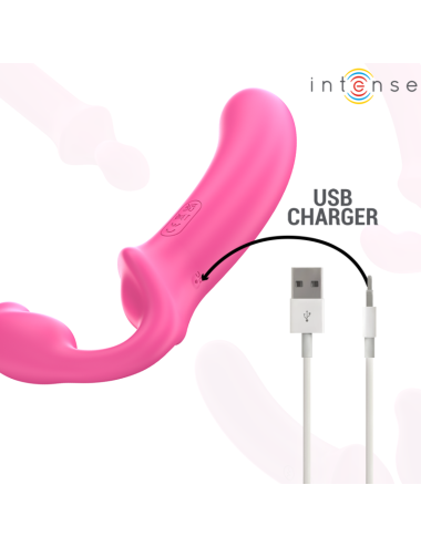 INTENSE - AMY DOUBLE VIBRATOR 20 CM PINK REMOTE CONTROL