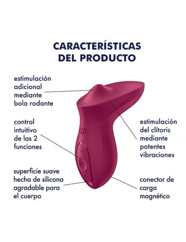 SATISFYER - EXCITERRR LAY-ON CLITORIS BERRY VIBRATOR