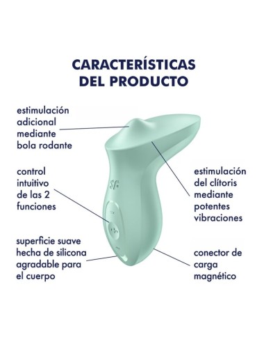 SATISFYER - EXCITERRR LAY-ON CLITORIS MINT VIBRATOR