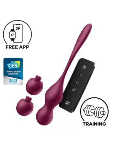 SATISFYER - LOVE BIRDS VARY VIBRATING BALLS FREE APP WINE RED