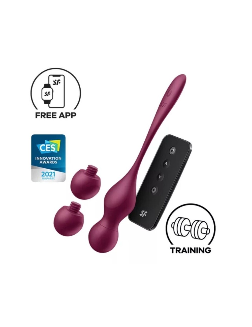 SATISFYER - LOVE BIRDS VARY VIBRATING BALLS FREE APP WINE RED SATISFYER - LOVE BIRDS VARY VIBRATING BALLS FREE APP WINE RED