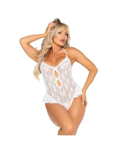 LEG AVENUE - BODY WITH BOW & RUFFLES WHITE ONE SIZE