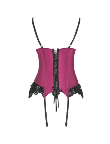LIVCO CORSETTI FASHION - AGRAFENA CF 90436 CORSET + THONG BURGUNDY S/M