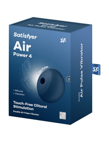 SATISFYER - AIR POWER 4 STIMULATOR & VIBRATOR 12 VIBRATIONS BLUE