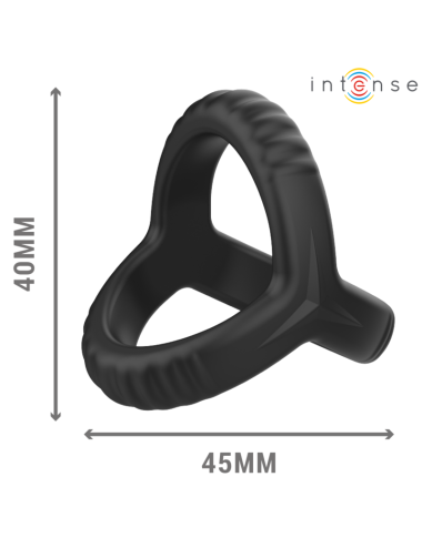 INTENSE - CARSON DOUBLE SILICONE PENIS RING BLACK MODEL 4
