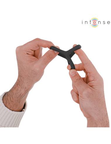 INTENSE - CARSON DOUBLE SILICONE PENIS RING BLACK MODEL 4