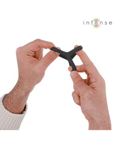 INTENSE - CARSON DOUBLE SILICONE PENIS RING BLACK MODEL 4