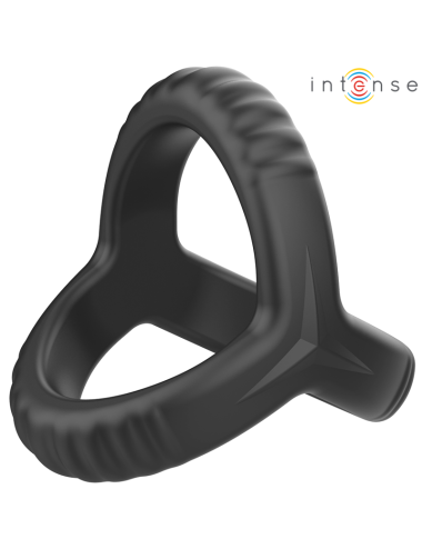 INTENSE - CARSON DOUBLE SILICONE PENIS RING BLACK MODEL 4
