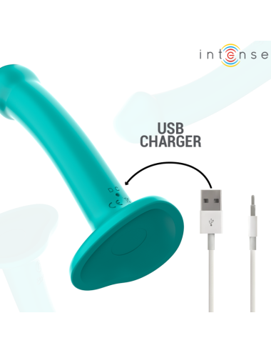 INTENSE - KATIE VIBRATOR WITH SUCTION CUP 10 VIBRATIONS BLUE REMOTE CONTROL