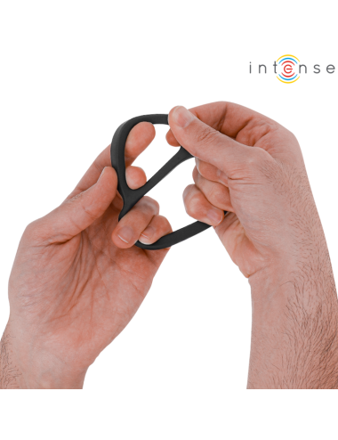 INTENSE - BOBBY DOUBLE SILICONE PENIS RING BLACK