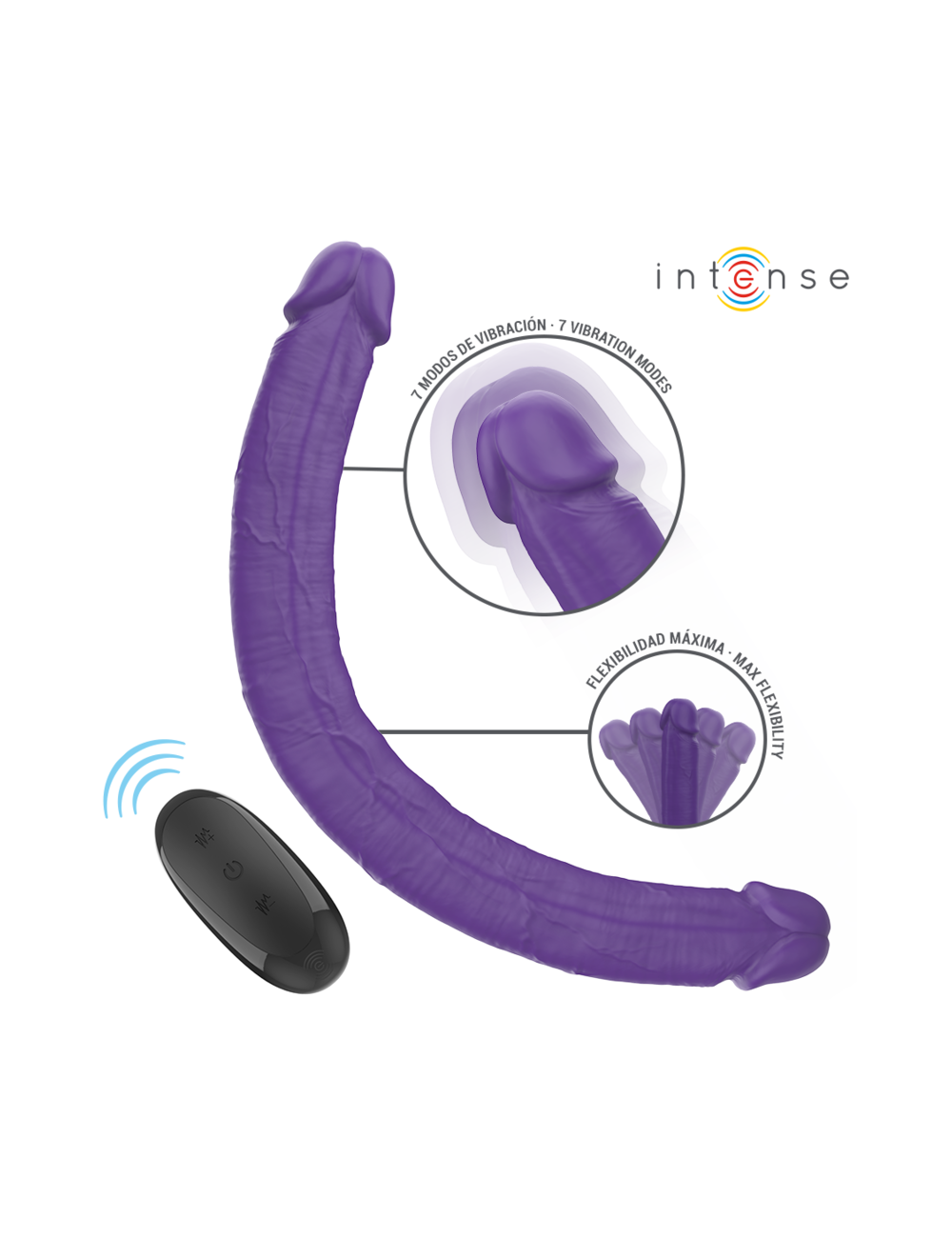 INTENSE - GUNTER DILDO DOUBLE VIBRATOR 40 CM PURPLE REMOTE CONTROL INTENSE - GUNTER DILDO DOUBLE VIBRATOR 40 CM PURPLE REMOTE CONTROL