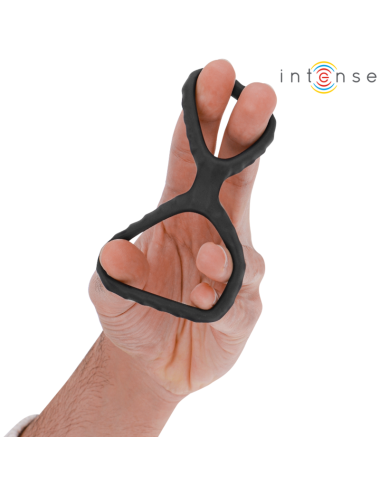 INTENSE - DEWEY DOUBLE SILICONE PENIS RING BLACK MODEL 2