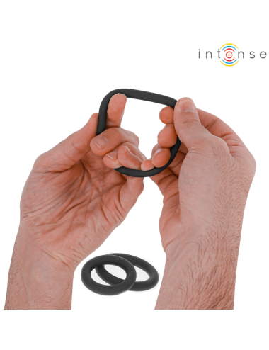INTENSE - HUGH 3 BASIC SILICONE PENIS RINGS BLACK