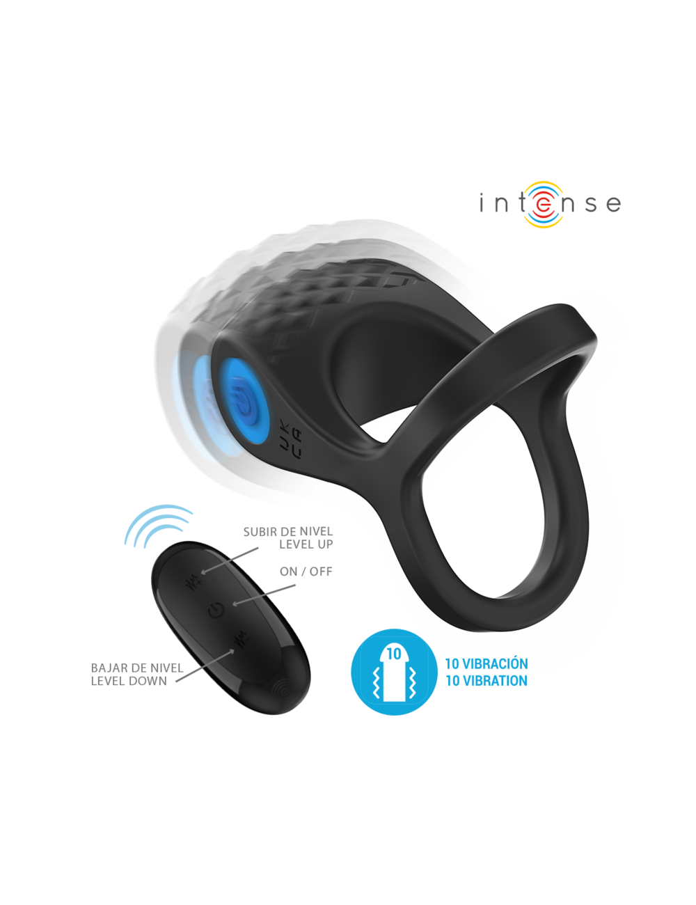INTENSE - ALEX VIBRATOR DOUBLE PENIS RING 10 VIBRATIONS BLACK INTENSE - ALEX VIBRATOR DOUBLE PENIS RING 10 VIBRATIONS BLACK