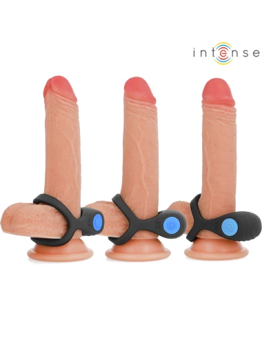INTENSE - ALEX VIBRATOR DOUBLE PENIS RING 10 VIBRATIONS BLACK