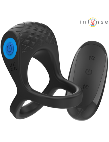INTENSE - ALEX VIBRATOR DOUBLE PENIS RING 10 VIBRATIONS BLACK