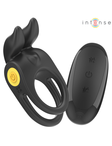 INTENSE - SAM VIBRATOR DOUBLE PENIS RING 10 VIBRATIONS BLACK