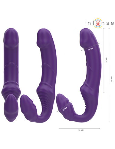 INTENSE - JILL DOUBLE VIBRATOR 20 CM PURPLE REMOTE CONTROL
