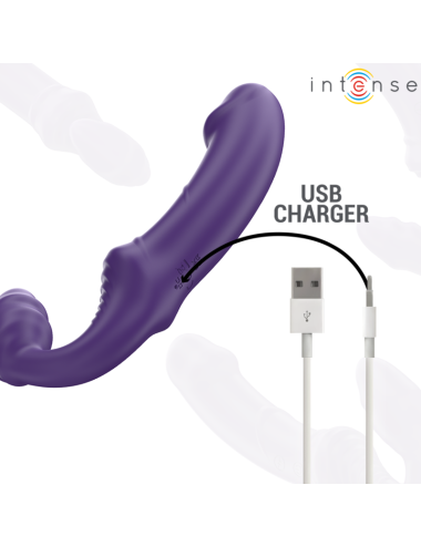 INTENSE - JILL DOUBLE VIBRATOR 20 CM PURPLE REMOTE CONTROL
