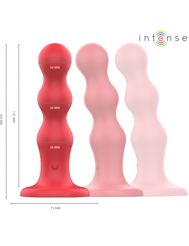 INTENSE - CODY VIBRATOR WITH SUCTION CUP RED REMOTE CONTROL
