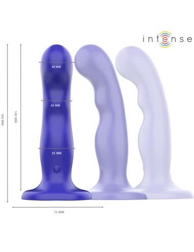 INTENSE - SHORTY VIBRATOR WITH SUCTION CUP BLUE REMOTE CONTROL