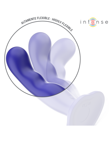 INTENSE - SHORTY VIBRATOR WITH SUCTION CUP BLUE REMOTE CONTROL