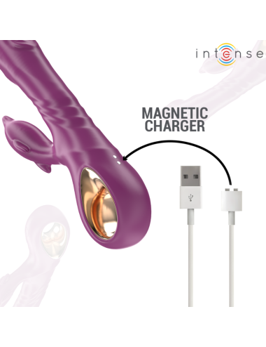 INTENSE - HALLE MULTIFUNCTION VIBRATOR WITH DOLPHIN STIMULATING TONGUE PURPLE