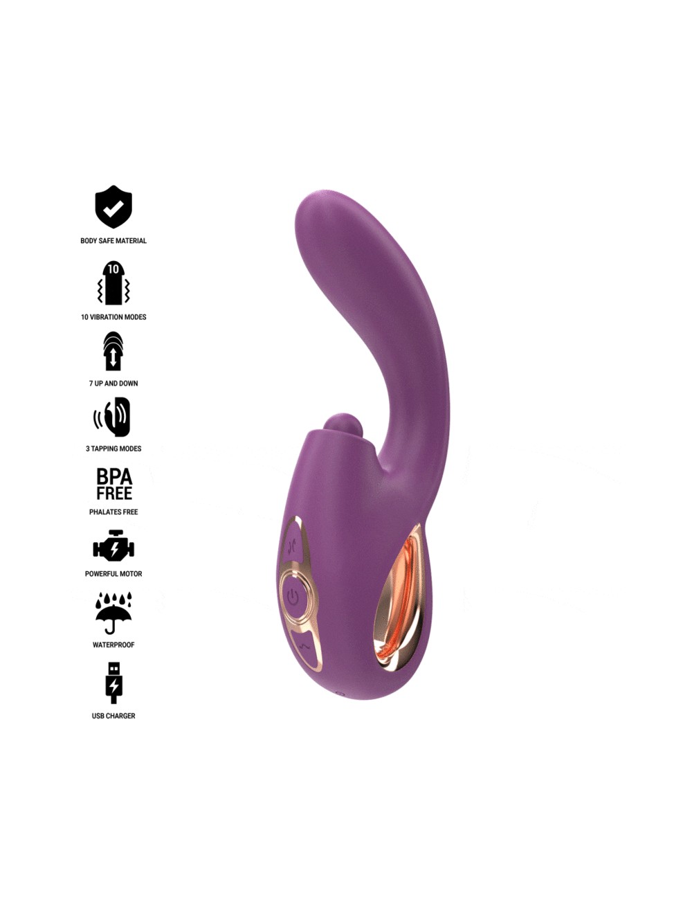 INTENSE - LALI MULTIFUNCTION G-SPOT VIBRATOR TAPPING & THRUST & VIBRATION PURPLE