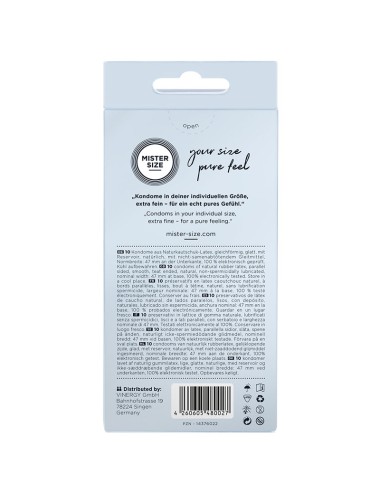 MISTER SIZE - CONDOMS SIZE XS 47 MM (10 UNITS)