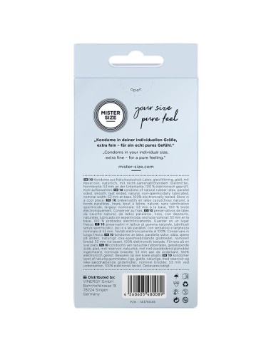 MISTER SIZE - CONDOM SIZE M 53 MM (10 UNITS)