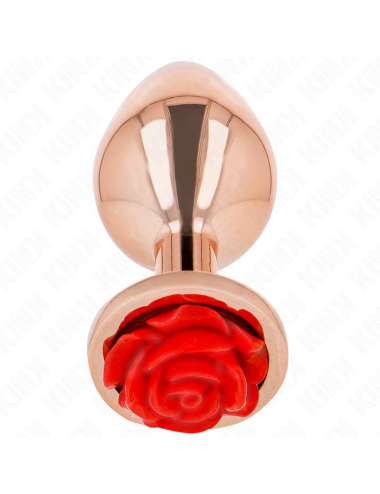 KINK - PINK GOLD ANAL PLUG WITH RED ROSE M