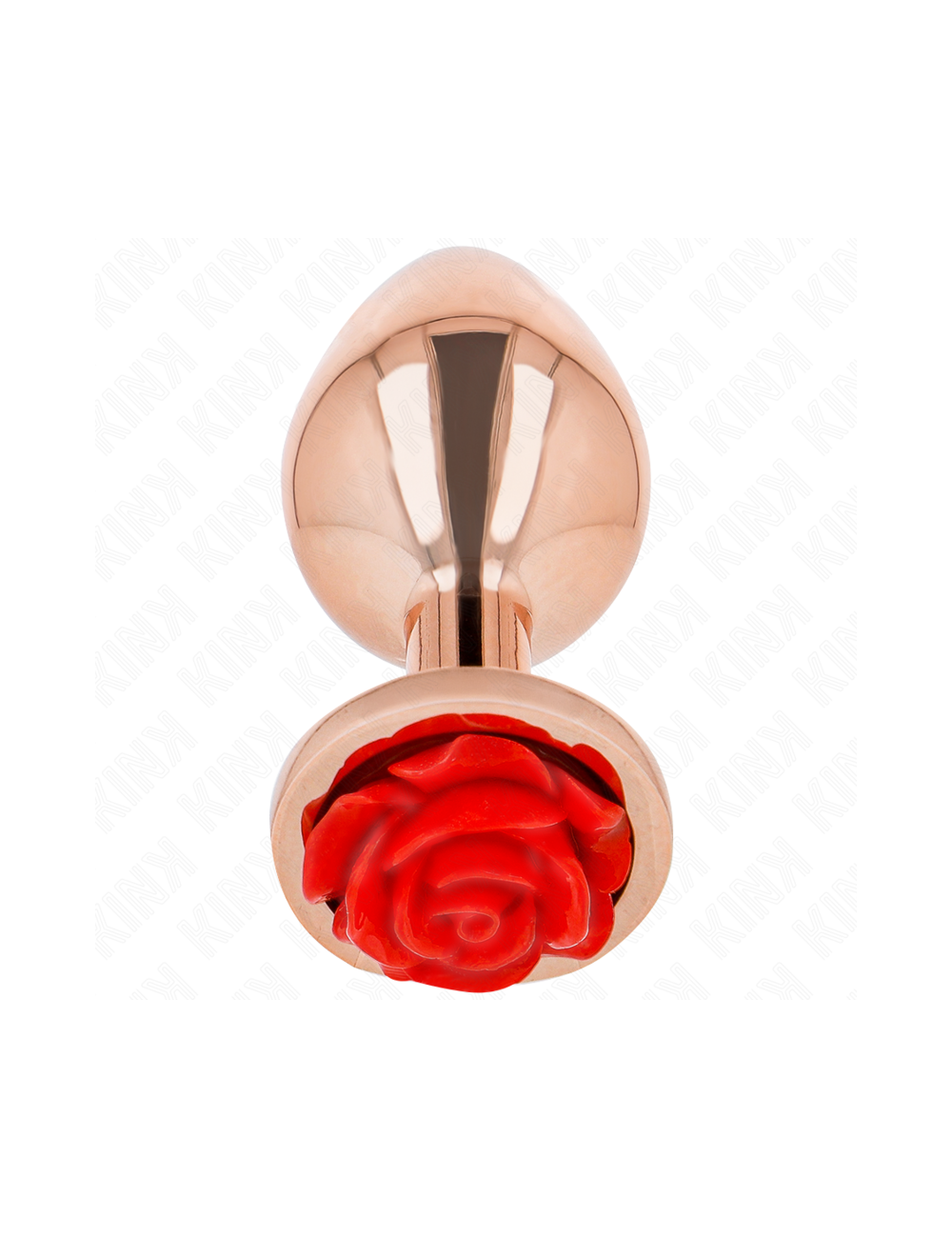 KINK - PINK GOLD ANAL PLUG WITH RED ROSE M