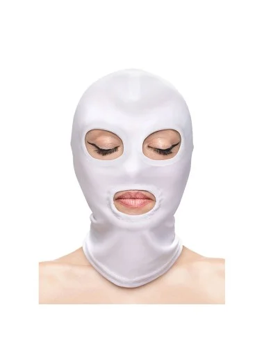 NS NOVELTIES - FETISH & FASHION EYES AND MOUTH HOOD NYLON WHITE