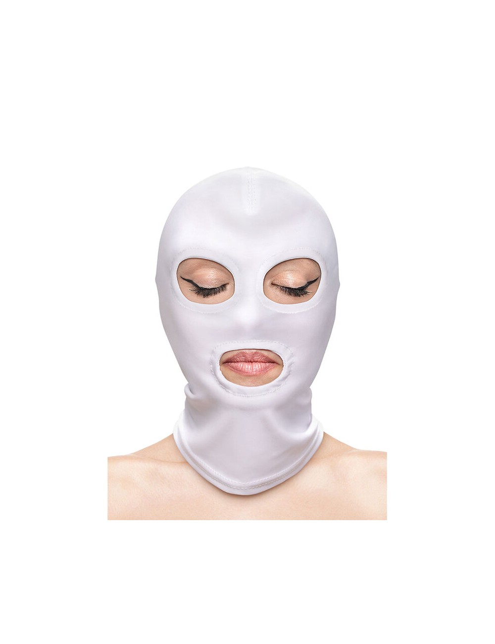 NS NOVELTIES - FETISH & FASHION EYES AND MOUTH HOOD NYLON WHITE NS NOVELTIES - FETISH & FASHION EYES AND MOUTH HOOD NYLON WHITE