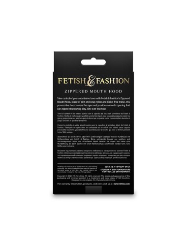 NS NOVELTIES - FETISH & FASHION CLOSED ZIPPERED MOUTH HOOD NYLON WHITE