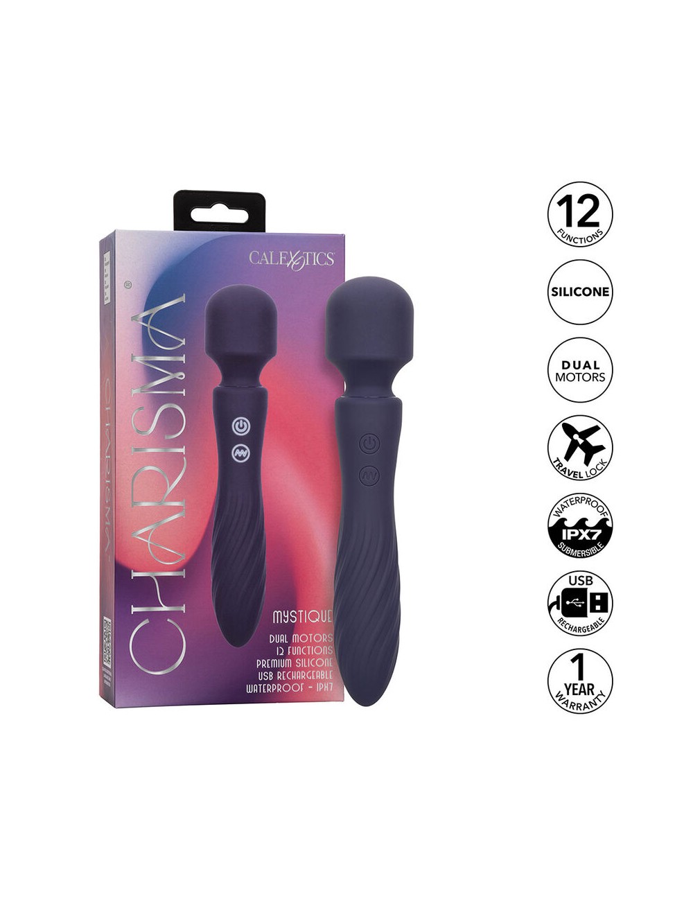 CALEXOTICS - CHARISMA MYSTIQUE MASSAGER DUAL MOTORS 12 FUNCTIONS 20 CALEXOTICS - CHARISMA MYSTIQUE MASSAGER DUAL MOTORS 12 FUNCTIONS 20