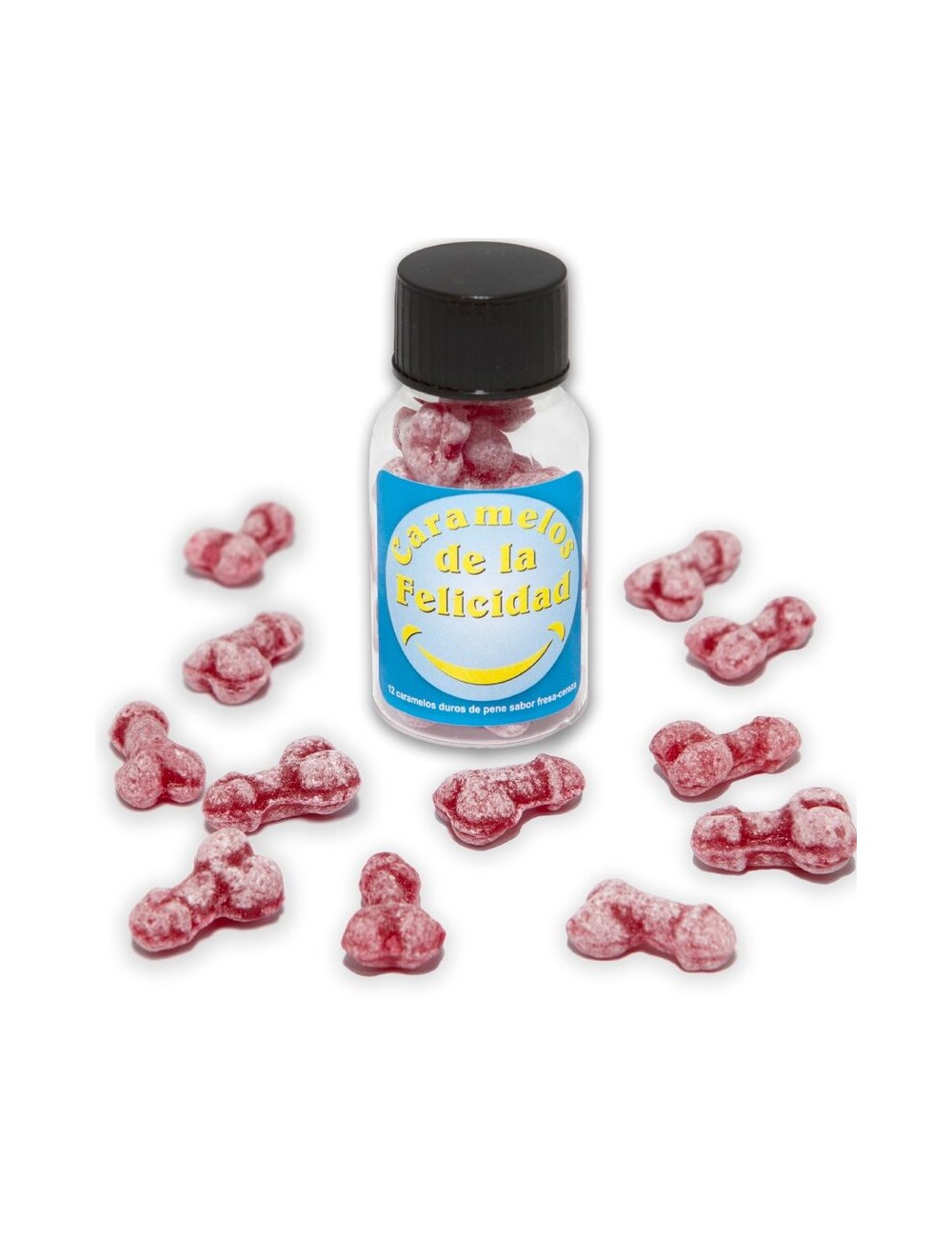DIABLO PICANTE - JAR OF 12 STRAWBERRY/CHERRY HAPPY PENIS-SHAPED CANDIES DIABLO PICANTE - JAR OF 12 STRAWBERRY/CHERRY HAPPY PENIS-SHAPED CANDIES