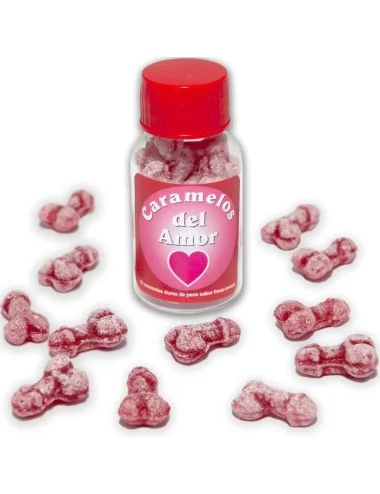 DIABLO PICANTE - 12 PENIS-SHAPED LOVE CANDIES STRAWBERRY/CHERRY