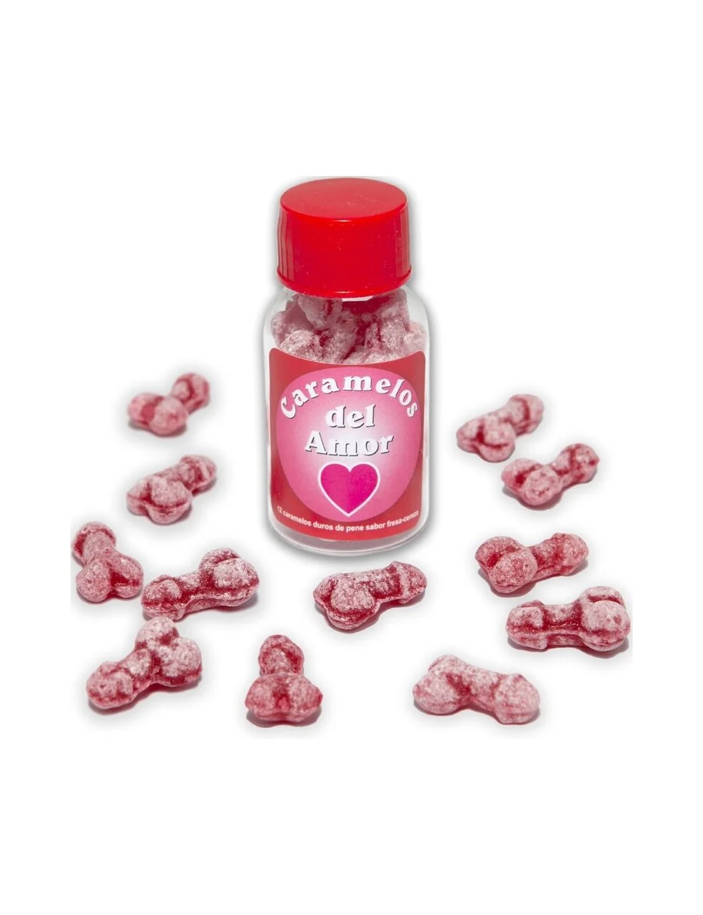 DIABLO PICANTE - 12 PENIS-SHAPED LOVE CANDIES STRAWBERRY/CHERRY DIABLO PICANTE - 12 PENIS-SHAPED LOVE CANDIES STRAWBERRY/CHERRY