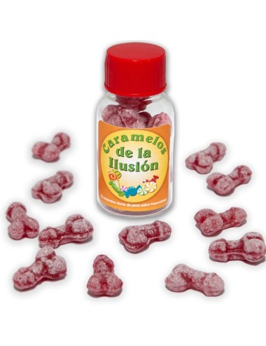 DIABLO PICANTE - 12 PENIS-SHAPED ILLUSION CANDIES STRAWBERRY/CHERRY