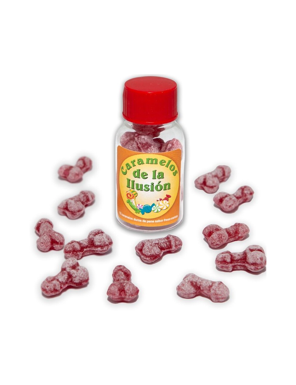 DIABLO PICANTE - 12 PENIS-SHAPED ILLUSION CANDIES STRAWBERRY/CHERRY DIABLO PICANTE - 12 PENIS-SHAPED ILLUSION CANDIES STRAWBERRY/CHERRY