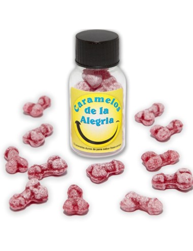 DIABLO PICANTE - 12 PENIS-SHAPED JOY CANDIES STRAWBERRY/CHERRY