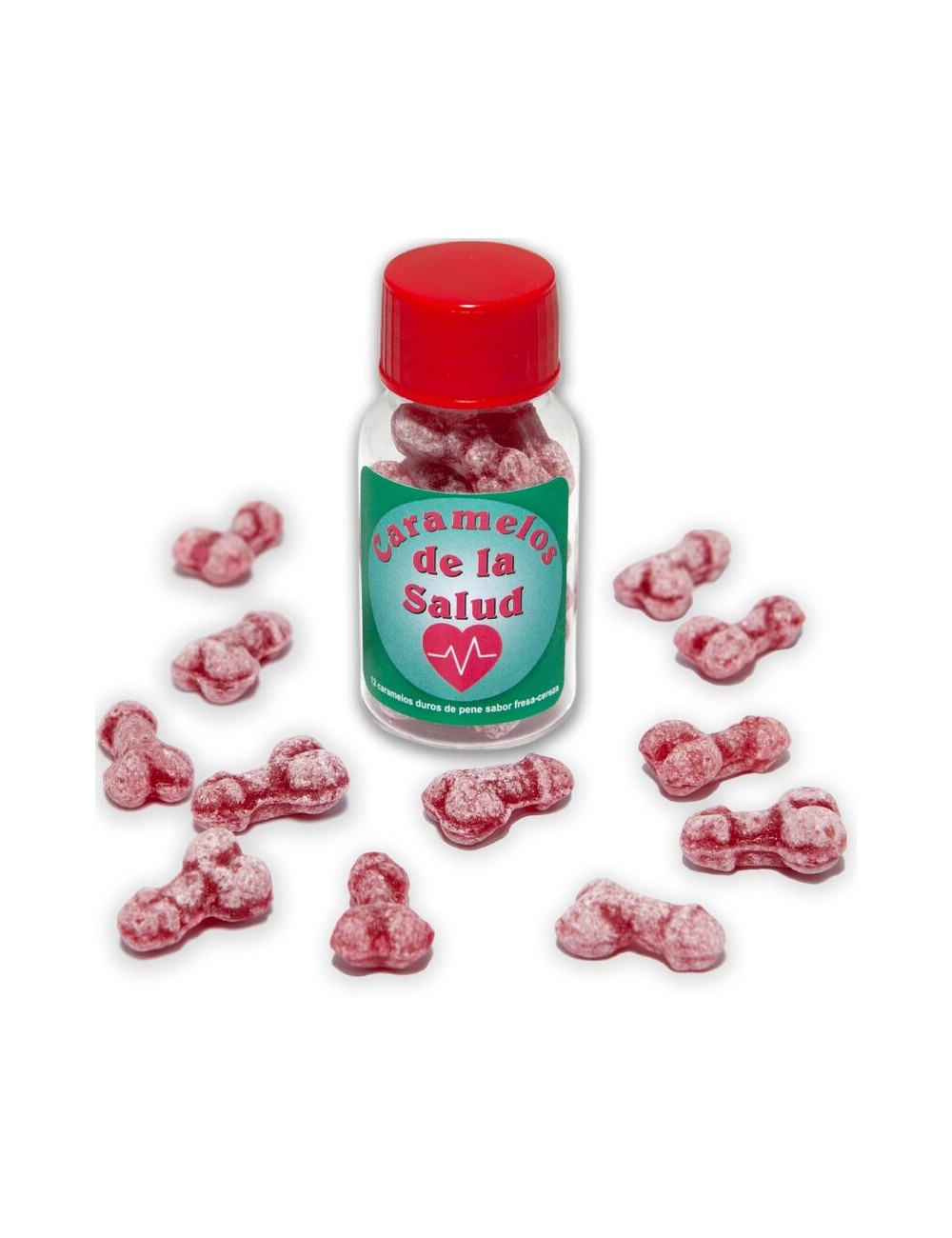 DIABLO PICANTE - 12 HEALTH CANDIES PENIS SHAPE STRAWBERRY/CHERRY