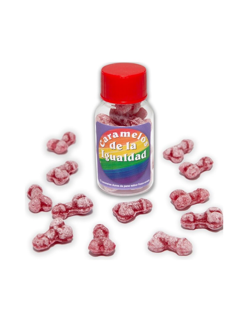DIABLO PICANTE - 12 STRAWBERRY/CHERRY PENIS SHAPE EQUALITY CANDIES