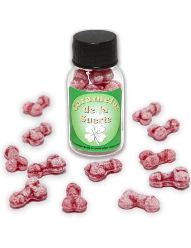 DIABLO PICANTE - 12 PENIS-SHAPED LUCKY CANDIES STRAWBERRY/CHERRY