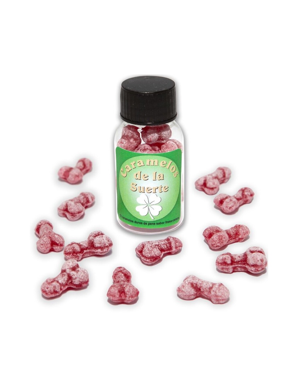 DIABLO PICANTE - 12 PENIS-SHAPED LUCKY CANDIES STRAWBERRY/CHERRY DIABLO PICANTE - 12 PENIS-SHAPED LUCKY CANDIES STRAWBERRY/CHERRY