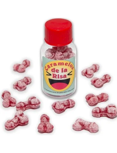 DIABLO PICANTE - 12 PENIS-SHAPED LAUGHTER CANDIES STRAWBERRY/CHERRY