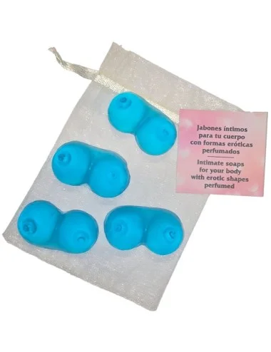 DIABLO PICANTE - 4 MINI SCENTED SOAPS SHAPED BREASTS BLUE