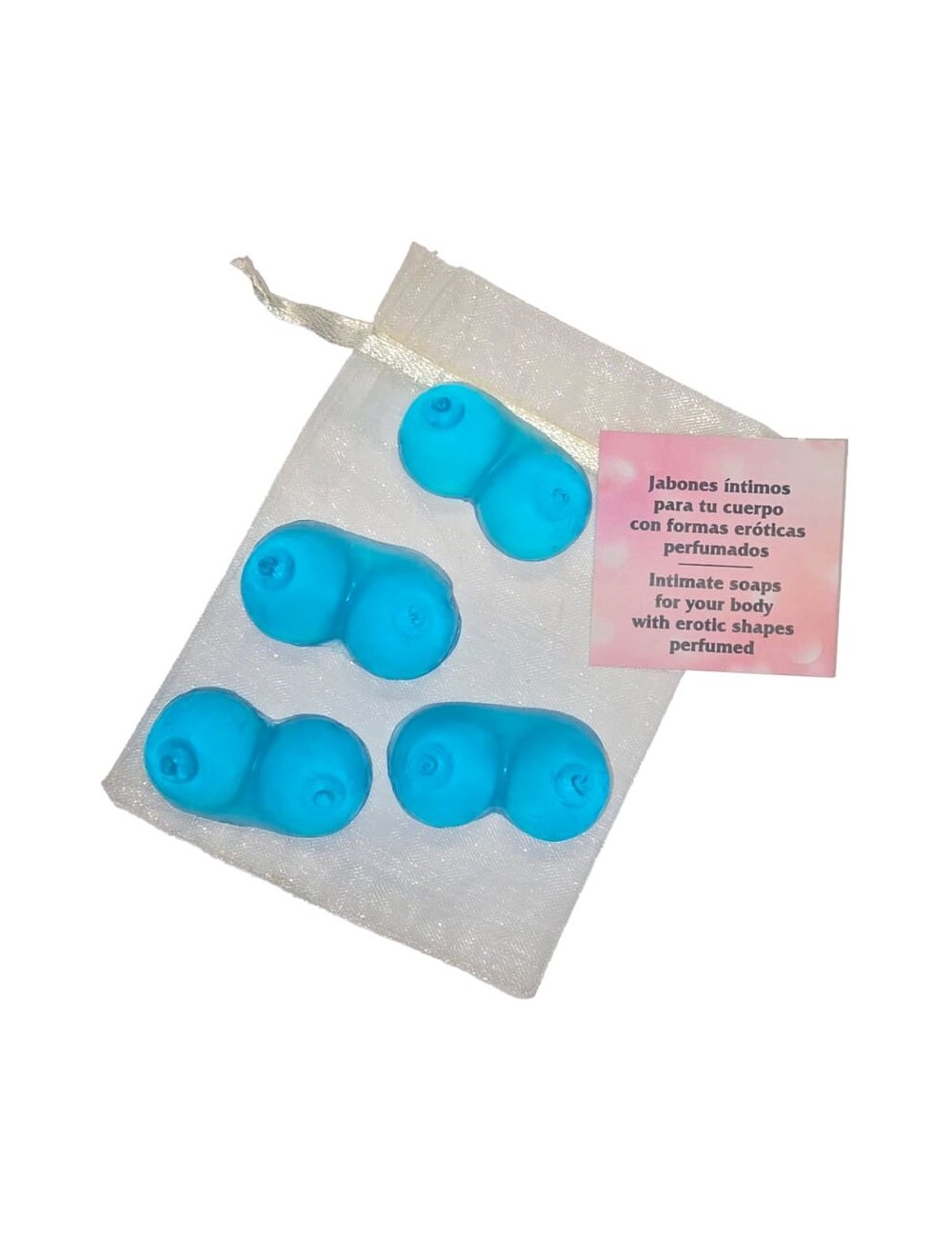 DIABLO PICANTE - 4 MINI SCENTED SOAPS SHAPED BREASTS BLUE DIABLO PICANTE - 4 MINI SCENTED SOAPS SHAPED BREASTS BLUE